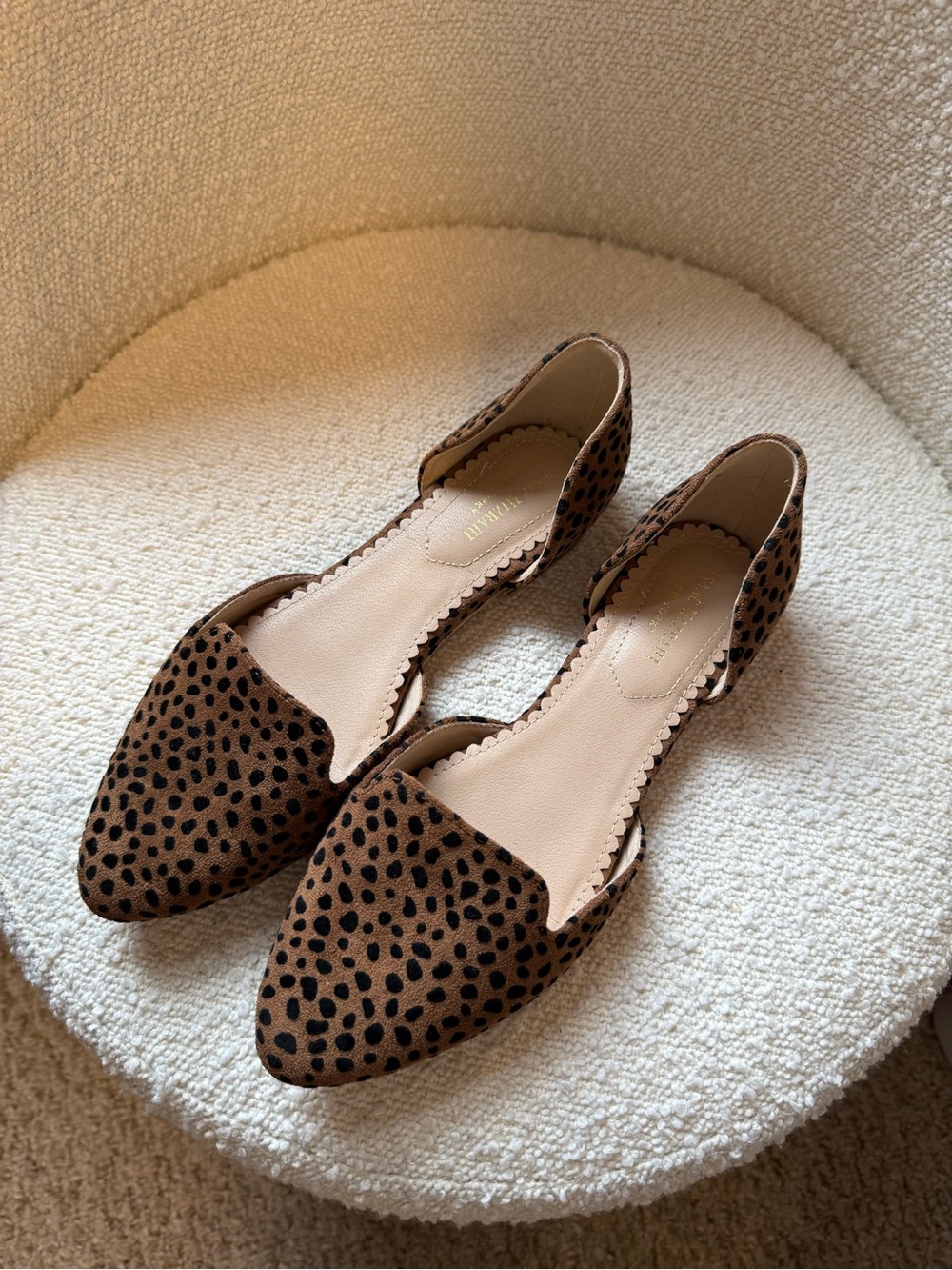 Isaac Mizrahi New York Cheetah Leopard Print D’Orsay Flats Size 7.5